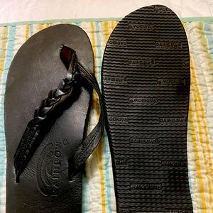 Never worn flirty leather braid rainbows black